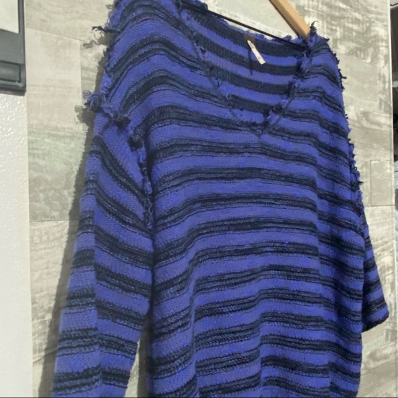 Free People Striped Pullover Frayed MEDIUM - Picture 2 of 7